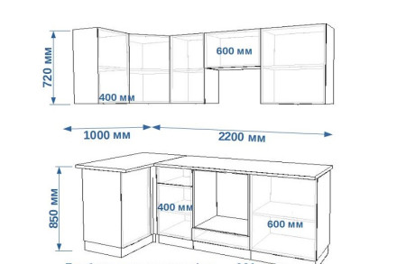 Кухонный гарнитур &quot;арт. 2 Акция Фаска Тальк 1000х2200 &quot;